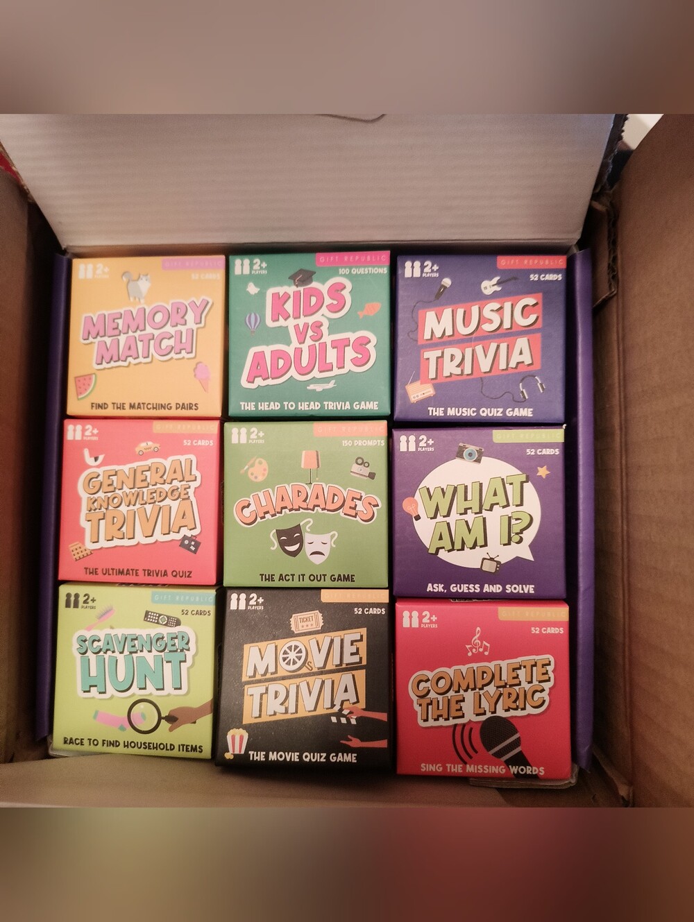 9 Pk - Assorted Trivia Games, Travel Sized